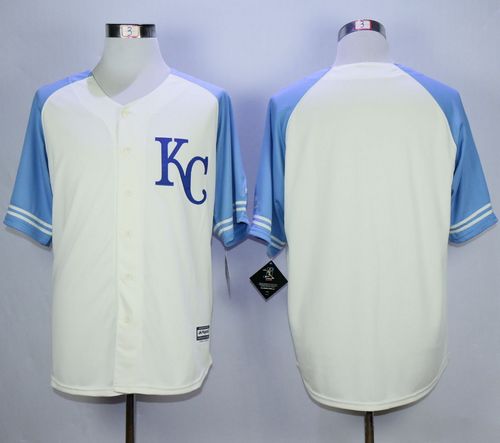 Royals Blank Cream Exclusive Vintage Stitched MLB Jersey